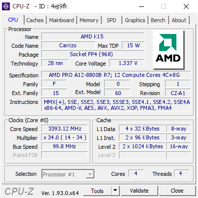screenshot of CPU-Z validation for Dump [4ej9fk] - Submitted by  DESKTOP-AK3UHRL  - 2020-09-07 07:58:15