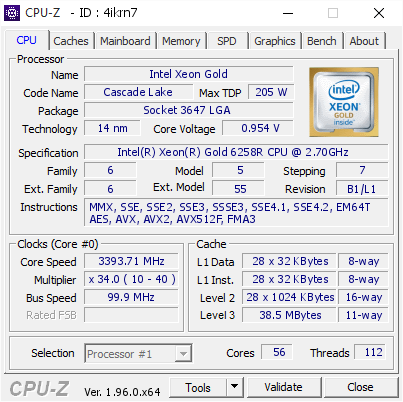 screenshot of CPU-Z validation for Dump [4ikrn7] - Submitted by  Anonymous  - 2021-04-29 04:28:06