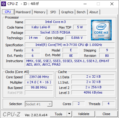 screenshot of CPU-Z validation for Dump [4ilktf] - Submitted by  UNKNOWN  - 2023-02-20 05:00:13