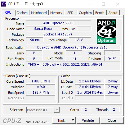 screenshot of CPU-Z validation for Dump [4jtgh9] - Submitted by  A7TLAB  - 2018-12-29 22:13:31