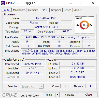 screenshot of CPU-Z validation for Dump [4pg6zq] - Submitted by  Anonymous  - 2022-01-07 04:06:57