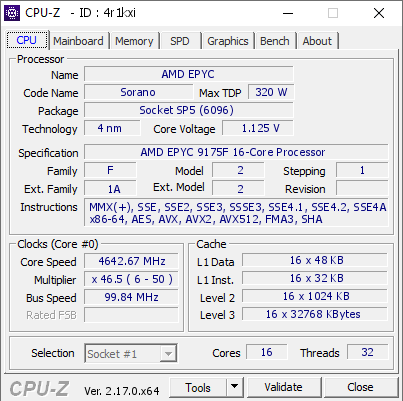 screenshot of CPU-Z validation for Dump [4r1kxi] - Submitted by  Anonymous  - 2026-01-06 14:07:28
