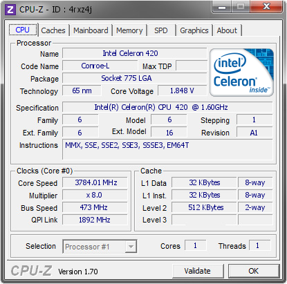 screenshot of CPU-Z validation for Dump [4rxz4j] - Submitted by  Bullshooter  - 2014-11-11 16:11:00
