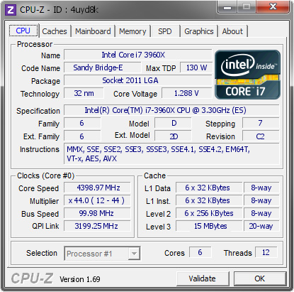 screenshot of CPU-Z validation for Dump [4uyd8k] - Submitted by  tweakpc  - 2014-03-27 13:03:29