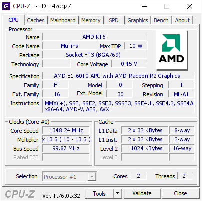 screenshot of CPU-Z validation for Dump [4zdqz7] - Submitted by  PEYOK  - 2016-06-06 16:11:52