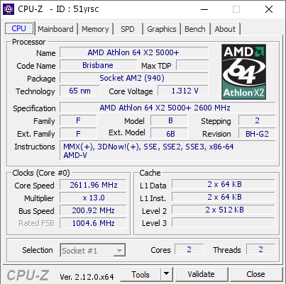 screenshot of CPU-Z validation for Dump [51yrsc] - Submitted by  ismailTPC_Hastanesi  - 2025-01-02 18:38:24