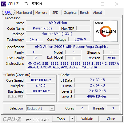 screenshot of CPU-Z validation for Dump [53l9i4] - Submitted by  VINSTER777  - 2023-10-20 13:10:54