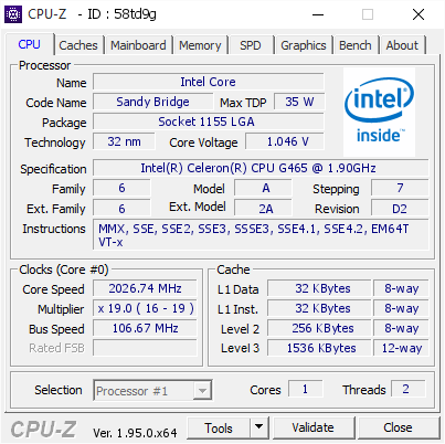 screenshot of CPU-Z validation for Dump [58td9g] - Submitted by  artaiosstrigida  - 2021-06-18 20:48:22