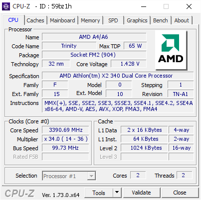 screenshot of CPU-Z validation for Dump [59bz1h] - Submitted by  A2  - 2015-08-28 15:38:23