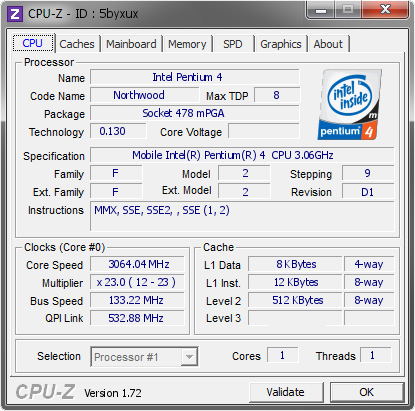 screenshot of CPU-Z validation for Dump [5byxux] - Submitted by  DELL_LAPTOP  - 2015-03-21 01:03:43