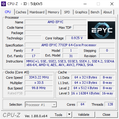 screenshot of CPU-Z validation for Dump [5dp0s5] - Submitted by  Anonymous  - 2020-01-06 19:42:23