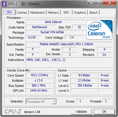 screenshot of CPU-Z validation for Dump [5dwckc] - Submitted by  ObscureParadox  - 2014-06-27 01:06:26