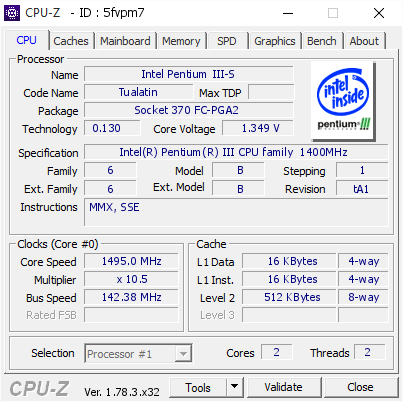 screenshot of CPU-Z validation for Dump [5fvpm7] - Submitted by  mr. horse  - 2017-03-06 02:30:08