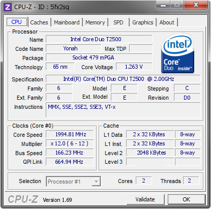 screenshot of CPU-Z validation for Dump [5fx2sq] - Submitted by  LYJ-PC  - 2014-05-01 06:05:57