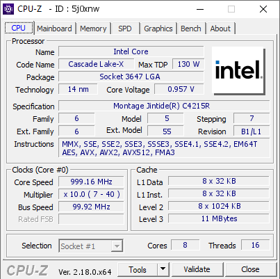 screenshot of CPU-Z validation for Dump [5j0xnw] - Submitted by  Anonymous  - 2026-01-17 15:04:59