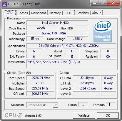 screenshot of CPU-Z validation for Dump [5jk1eq] - Submitted by  Lippokratis  - 2013-10-23 00:10:43