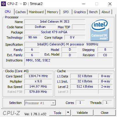 screenshot of CPU-Z validation for Dump [5msua2] - Submitted by  fxj19770  - 2017-03-25 09:44:45