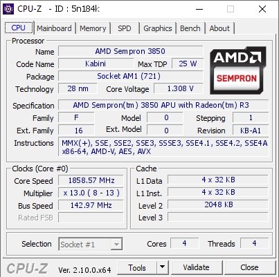 screenshot of CPU-Z validation for Dump [5n184k] - Submitted by  VINSTER777  - 2024-07-30 01:21:39