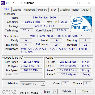 screenshot of CPU-Z validation for Dump [5rbdmq] - Submitted by  CORE  - 2018-04-28 22:17:30