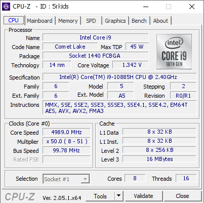 screenshot of CPU-Z validation for Dump [5rkids] - Submitted by  DESKTOP-C3M5DGJ  - 2023-03-28 17:21:54