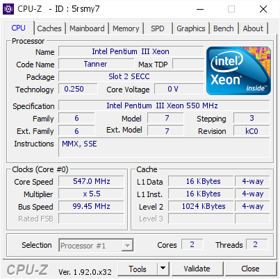 screenshot of CPU-Z validation for Dump [5rsmy7] - Submitted by  RDX  - 2020-06-19 17:27:09