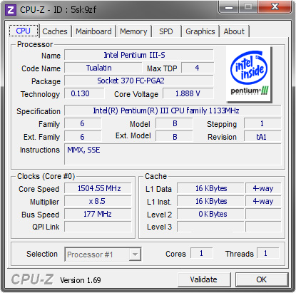 screenshot of CPU-Z validation for Dump [5sk9zf] - Submitted by  ludek111  - 2014-04-06 01:04:02