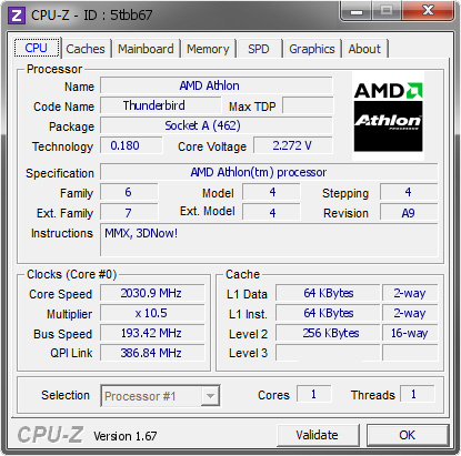 screenshot of CPU-Z validation for Dump [5tbb67] - Submitted by  ludek111  - 2013-11-07 02:11:10