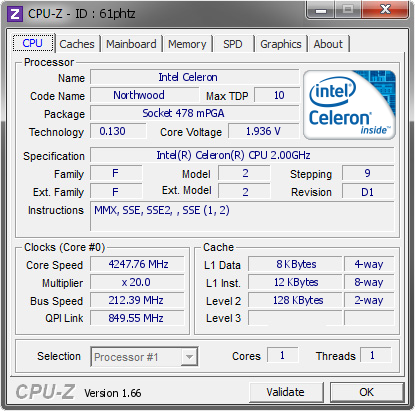 screenshot of CPU-Z validation for Dump [61phtz] - Submitted by  ludek111  - 2013-10-19 00:10:17