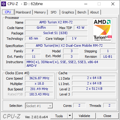 screenshot of CPU-Z validation for Dump [62zbne] - Submitted by  DESKTOP-UID6RAV  - 2022-09-30 02:25:34