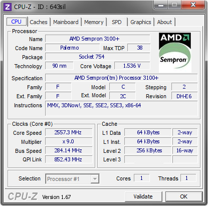 screenshot of CPU-Z validation for Dump [643sil] - Submitted by  OC  - 2013-12-29 20:12:28