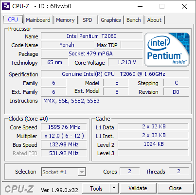 screenshot of CPU-Z validation for Dump [68vwb0] - Submitted by  УЦЫКУ-ПК  - 2022-02-09 13:09:51