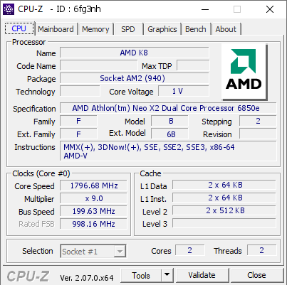 screenshot of CPU-Z validation for Dump [6fg3nh] - Submitted by  DESKTOP-BQNTMLM  - 2023-09-19 17:32:02