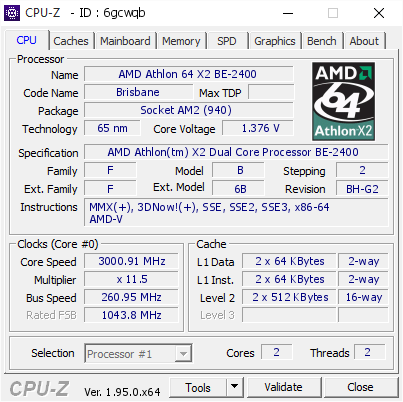 screenshot of CPU-Z validation for Dump [6gcwqb] - Submitted by  CREWERDE  - 2021-03-21 22:05:32