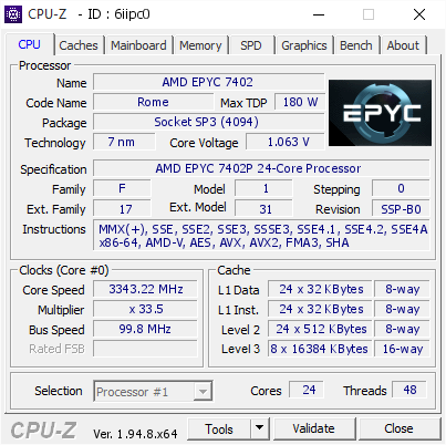 screenshot of CPU-Z validation for Dump [6iipc0] - Submitted by  Anonymous  - 2021-01-03 08:30:40