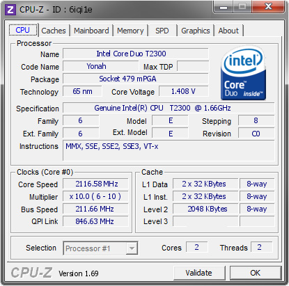 screenshot of CPU-Z validation for Dump [6iqi1e] - Submitted by  PACO  - 2014-06-15 01:06:48