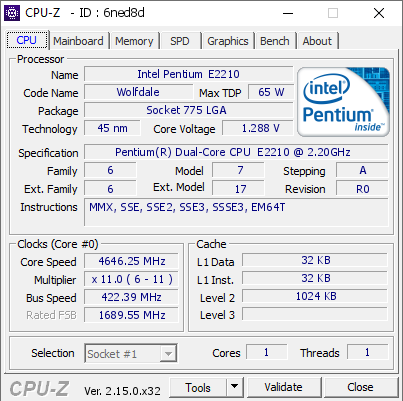 screenshot of CPU-Z validation for Dump [6ned8d] - Submitted by  Luumi  - 2026-04-08 01:24:32