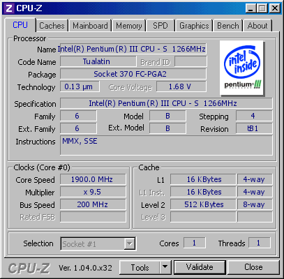 screenshot of CPU-Z validation for Dump [6pbrvl] - Submitted by  VooDooMan  - 2024-06-02 23:17:04