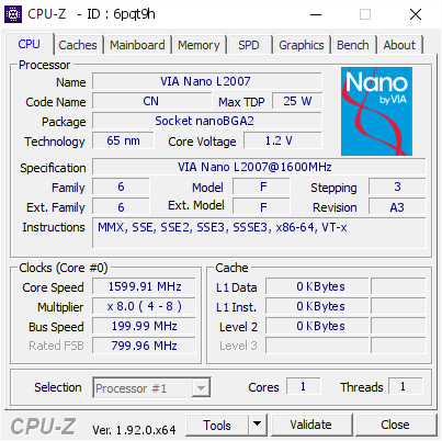 screenshot of CPU-Z validation for Dump [6pqt9h] - Submitted by  DESKTOP-TSUDIJV  - 2020-05-14 12:35:40