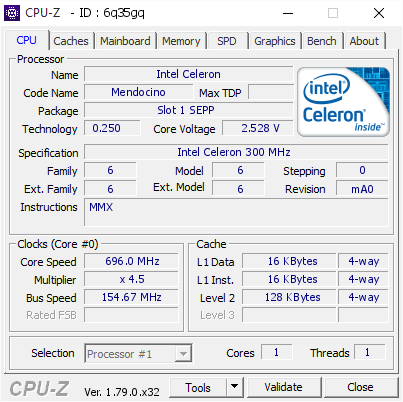 screenshot of CPU-Z validation for Dump [6q35gq] - Submitted by  kotori  - 2017-05-16 17:30:28