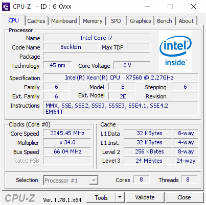 Intel Core I7 2245 45 Mhz Cpu Z Validator