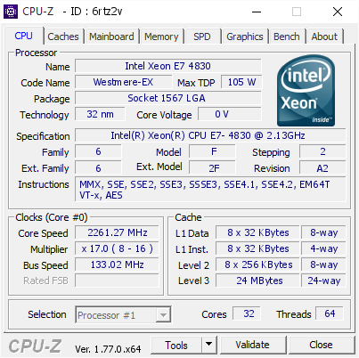 screenshot of CPU-Z validation for Dump [6rtz2v] - Submitted by  P11SERVERBKP  - 2016-11-18 14:11:59