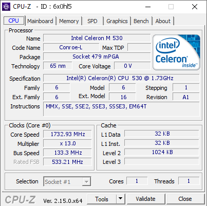 screenshot of CPU-Z validation for Dump [6x0hl5] - Submitted by  Anonymous  - 2025-05-26 09:27:40