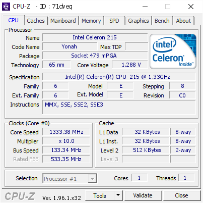 screenshot of CPU-Z validation for Dump [71dveq] - Submitted by  USER-PC  - 2021-06-22 03:09:50