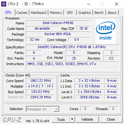 screenshot of CPU-Z validation for Dump [77mlcv] - Submitted by  DESKTOP-2JP64BJ  - 2016-04-12 09:33:54