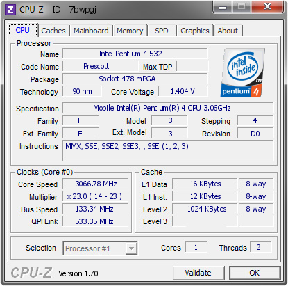 screenshot of CPU-Z validation for Dump [7bwpgj] - Submitted by  Christian Ney  - 2014-09-10 23:09:17