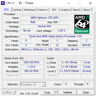 screenshot of CPU-Z validation for Dump [7clnae] - Submitted by  ROI  - 2017-10-16 11:51:30