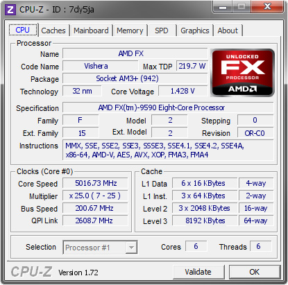 screenshot of CPU-Z validation for Dump [7dy5ja] - Submitted by  DESKTOP-B9VVKN7  - 2015-08-20 11:23:04