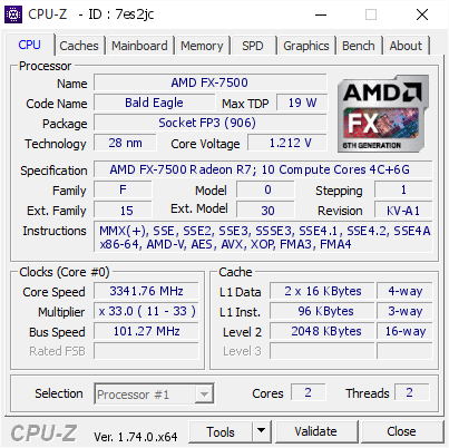 screenshot of CPU-Z validation for Dump [7es2jc] - Submitted by  RADEONFX  - 2015-12-04 14:28:30