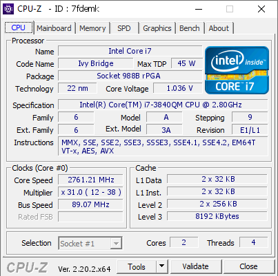 screenshot of CPU-Z validation for Dump [7fdemk] - Submitted by  DESKTOP-4H1E4IO  - 2026-08-05 10:05:48