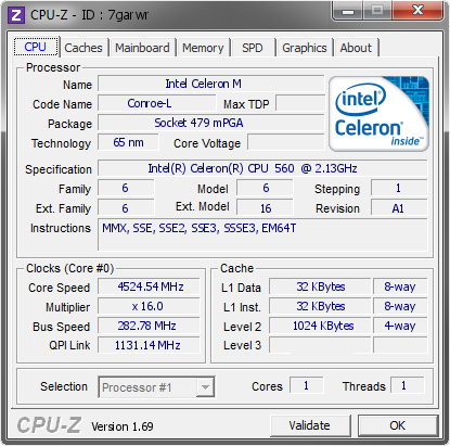 screenshot of CPU-Z validation for Dump [7garwr] - Submitted by  wytiwx  - 2014-04-06 04:04:41